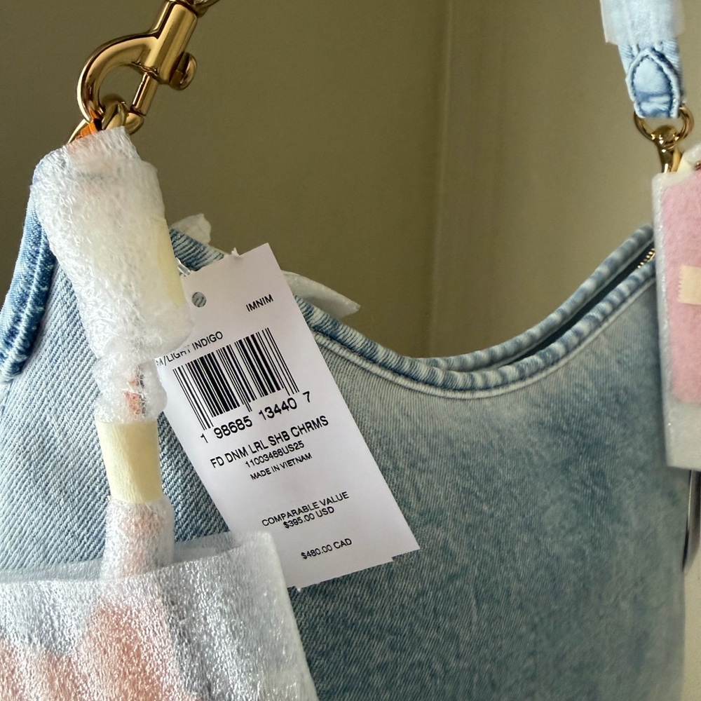 Sold. Coach Laurel in Loved denim bag with Charm. Authentic / NWT - Picture 3 of 8